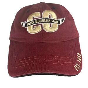 Rocky Mountain State Colorado Hat Cap Embroidered Logos Adjust Strap NAIA Sports
